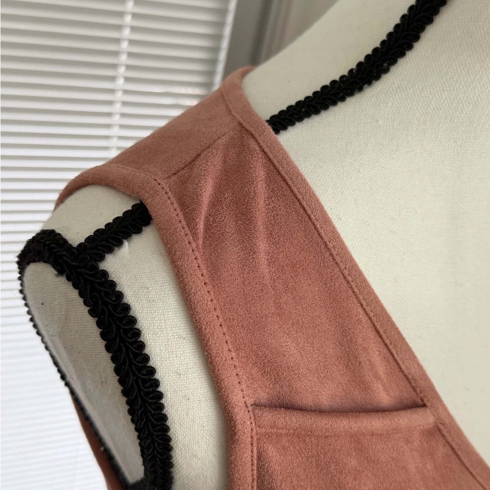 Sienna Sky Faux Suede Sleeveless Rose Mini Dress - Picture 6 of 13
